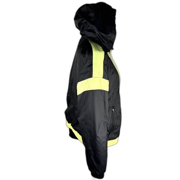 Hilfiger Windbreaker Lined Wm Sz M Navy Blue & Neon Yellow Accents Soft Fabric - Picture 7 of 16